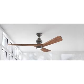 Home Decorators Collection Fortston 60 in. Integrated LED Espresso Bronze Ceiling Fan with Light and Remote Control AM175B-EB