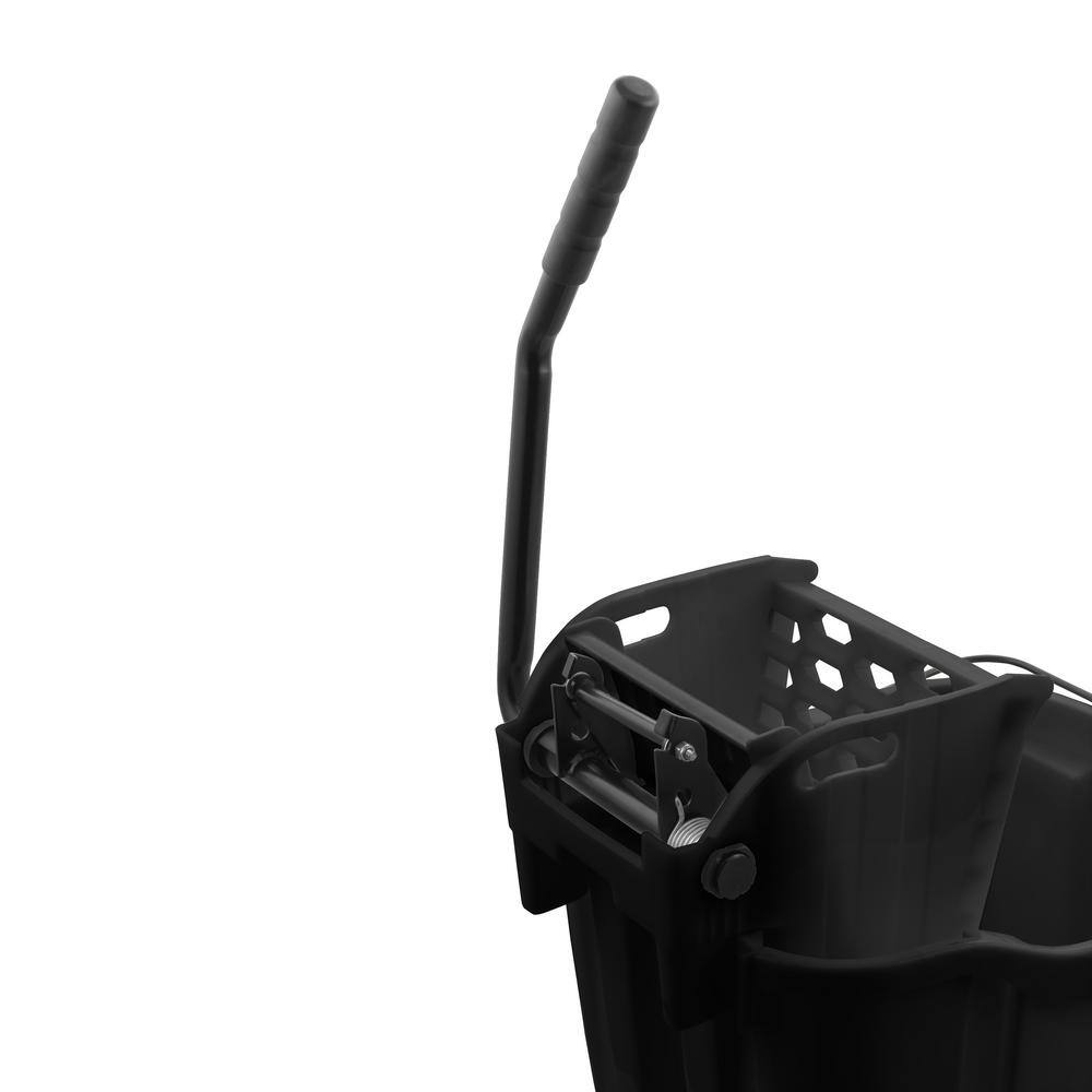 Sparta 8.75 gal. Black Polypropylene Mop Bucket with Wringer 8690403