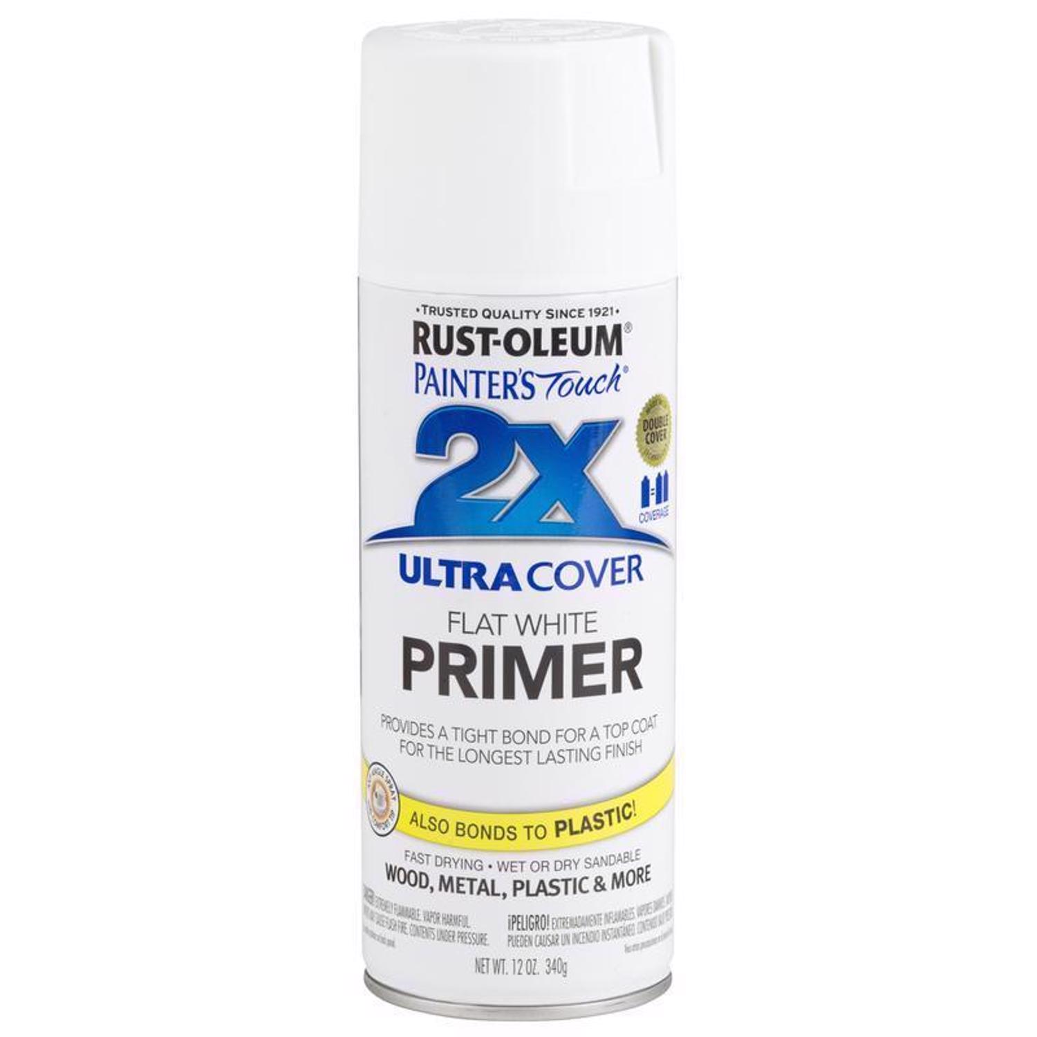 Rust-Oleum Painter\u0027s Touch 2X Ultra Cover Flat White Primer Spray 12 oz