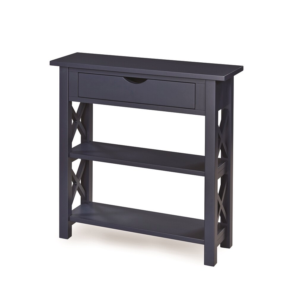 The Gray Barn Solid Wood Painted Console Table with Drawer and Shelves