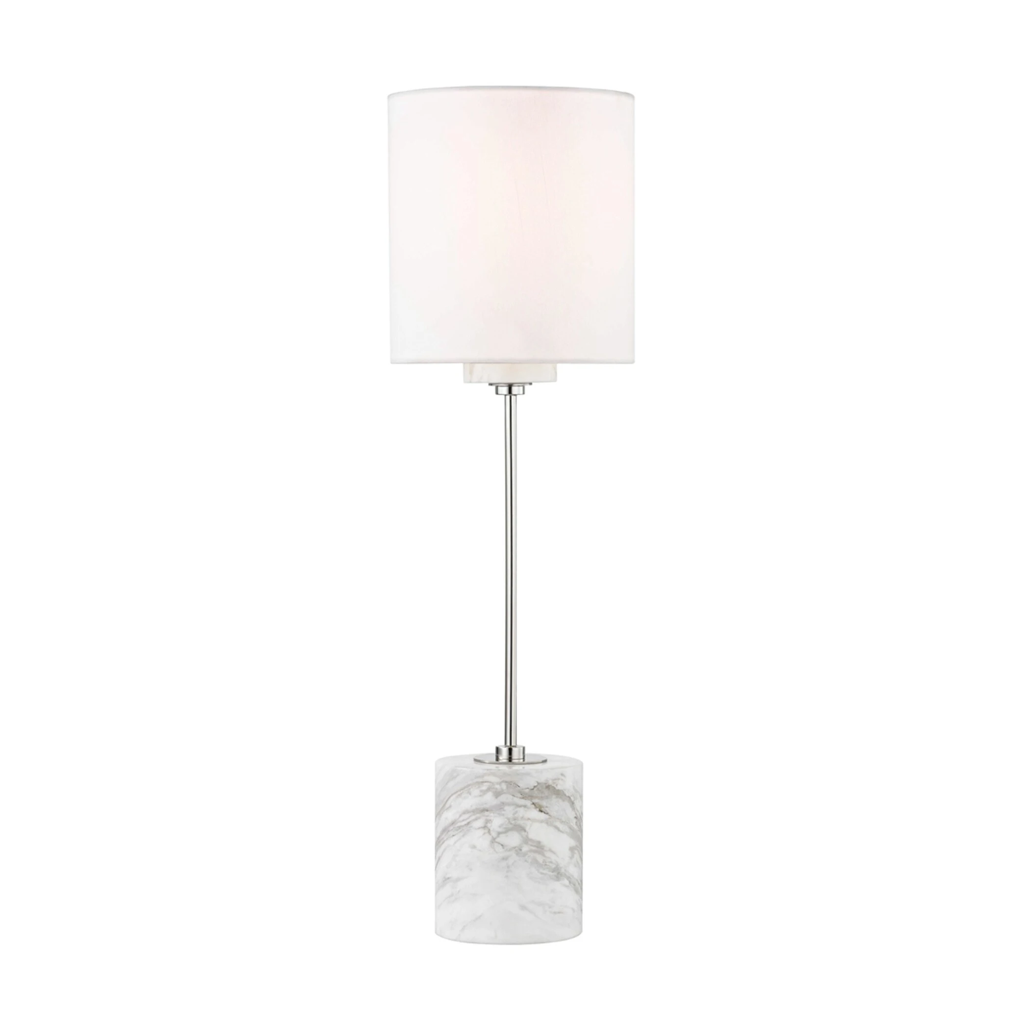 Mitzi by Hudson Valley Fiona 1-light Polished Nickel Table Lamp， Faux Silk Shade