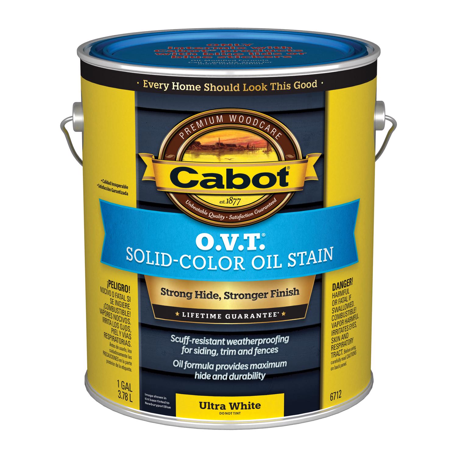 Cabot O.V.T. Low VOC Solid Ultra White Alkyd Linseed Oil Stain 1 gal