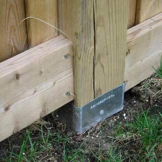 Fence Armor Galvanized Steel Fence Post Guard 5.5 in. L x 5.5 in. W x 3 in. H for Wood FA6x6WGSMB