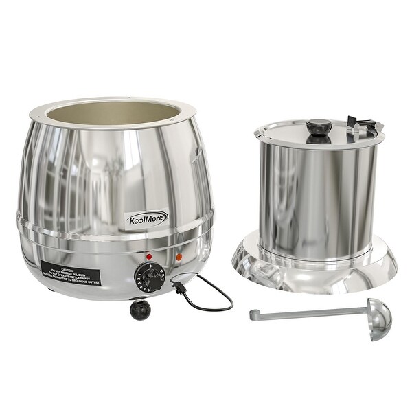 11.5 qt. Stainless Steel Commercial Soup Warmer and Removable Chafing Dish