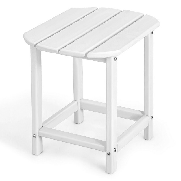 Costway 18 x27 x27 Patio Adirondack Side Table Weather Resistant Garden Yard White