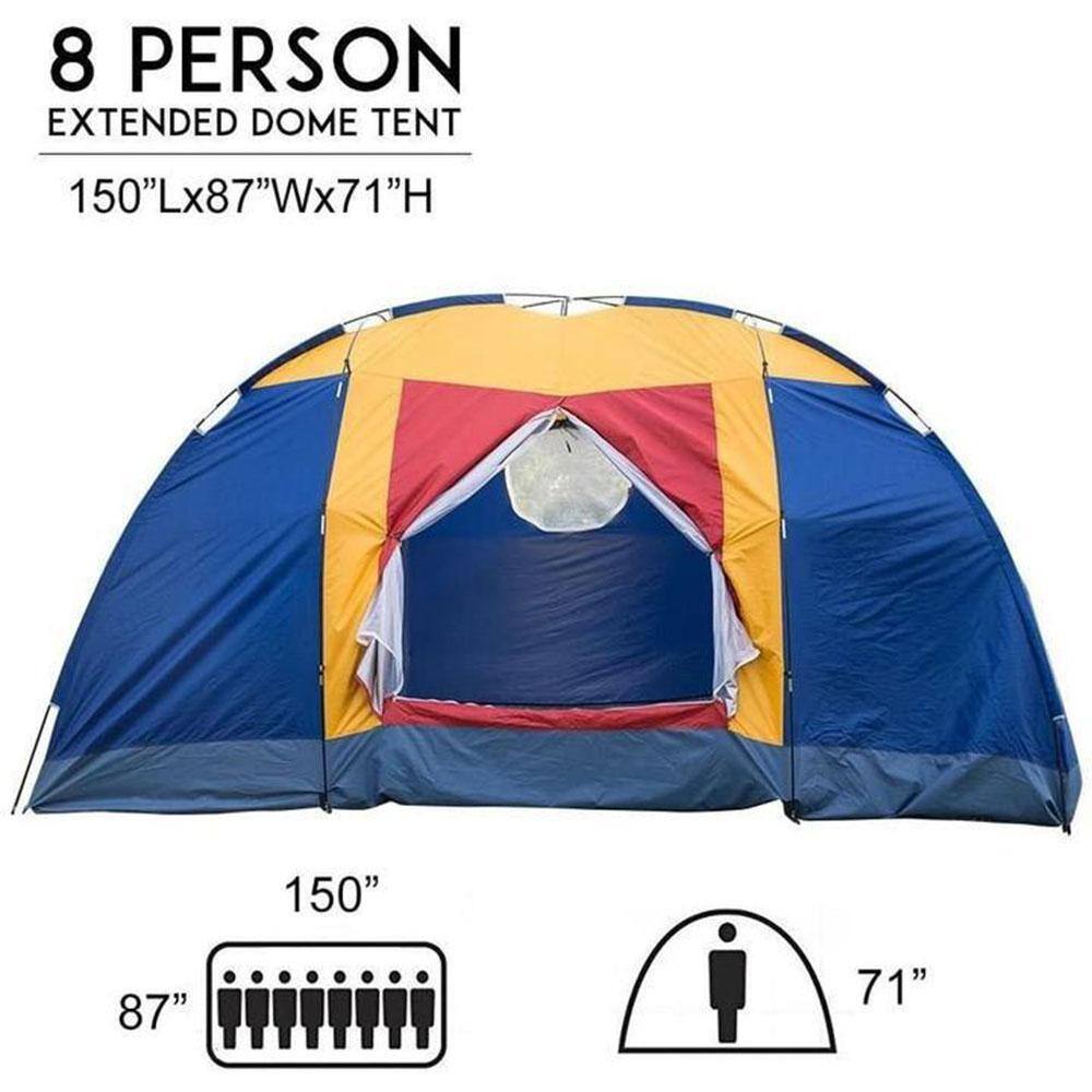 Cisvio Outdoor 8-Person Camping Tent Easy Set Up Party Large Tent for Traveling Hiking with Portable Bag Blue D0102HP0BEA