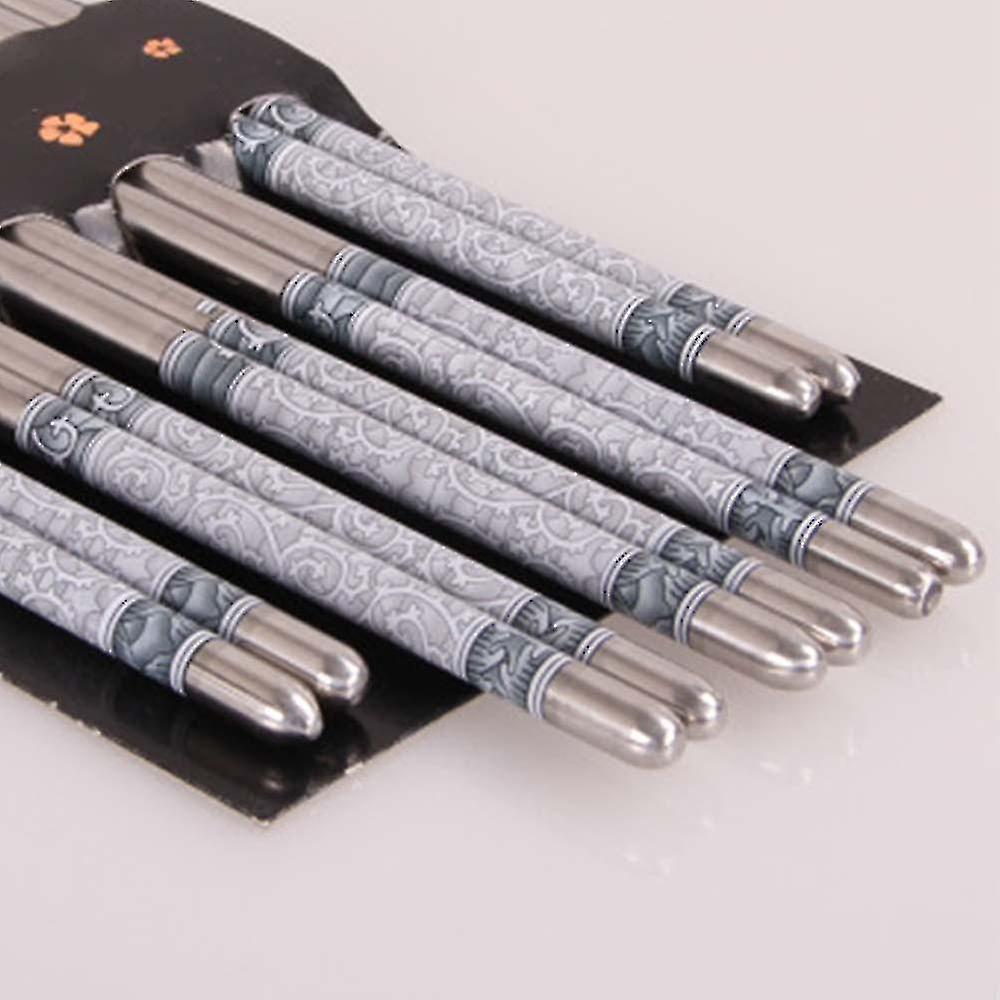 5 Pairs Of Chopsticks Made Of Stainless Steel Chopsticks Non-slip