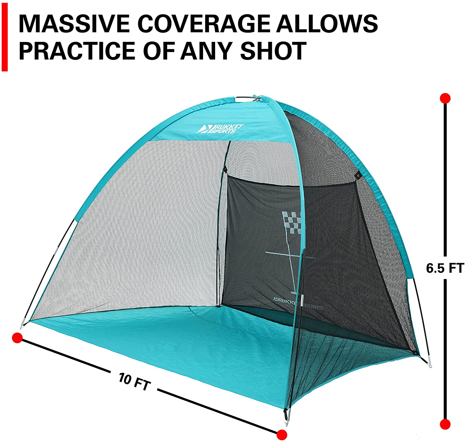 Rukket Sports 10x6 Portable Golf Net - Tent Design Portable Driving Range