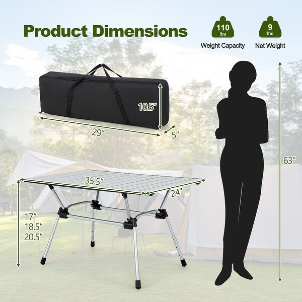 Folding HeavyDuty Aluminum Camping Table with Carrying Bag