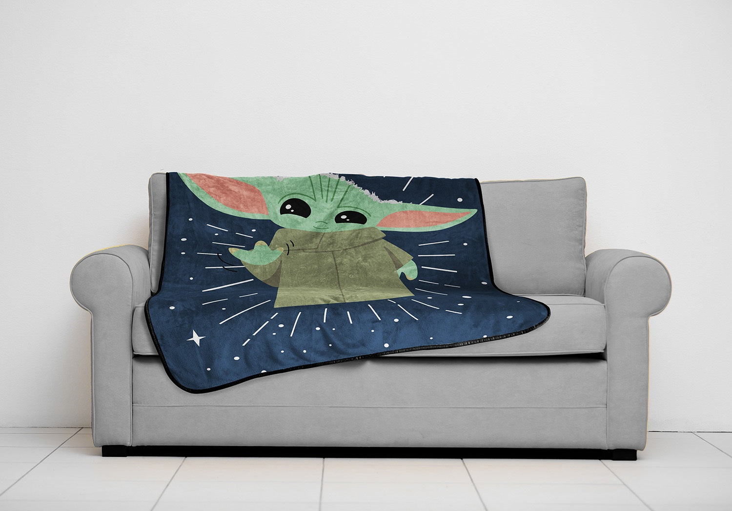 Baby Yoda Use The Force Kids Throw， 46 x 60， Microfiber， Blue， Star Wars