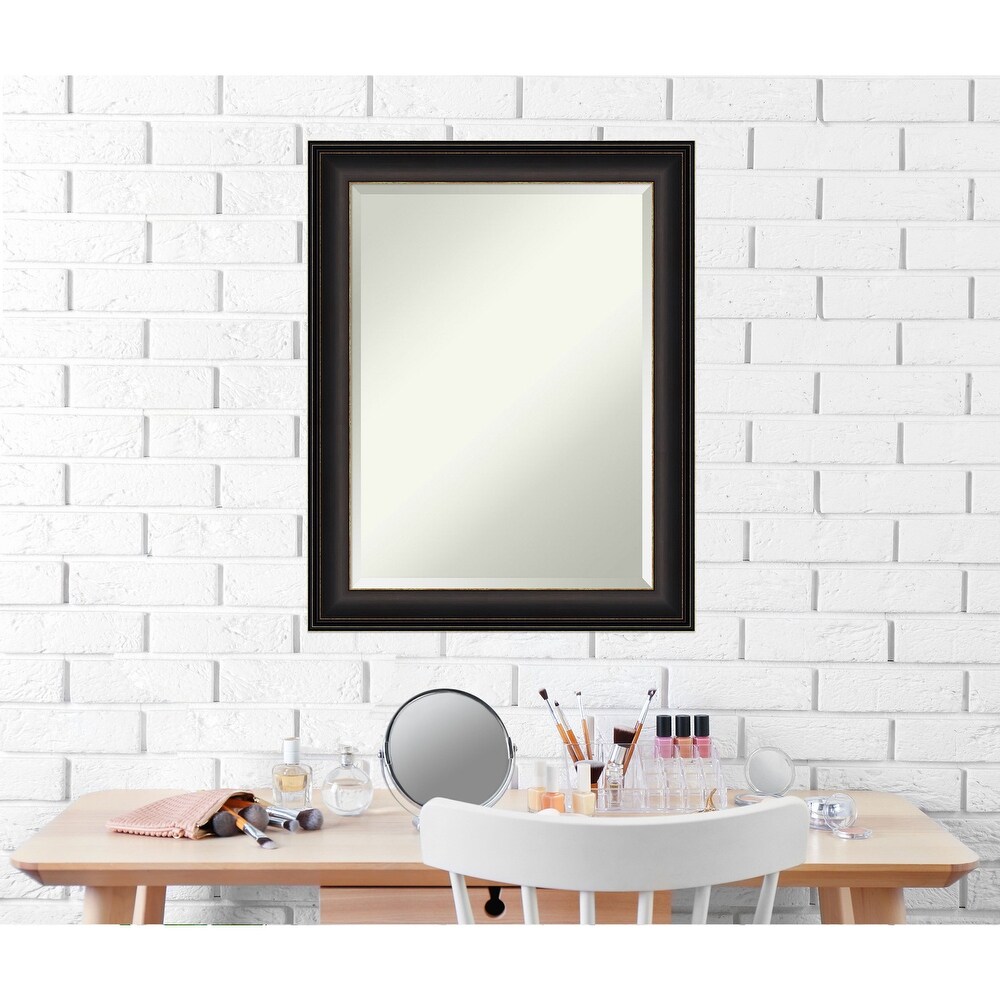 Beveled Wall Mirror   Trio Oil Rubbed Bronze Frame