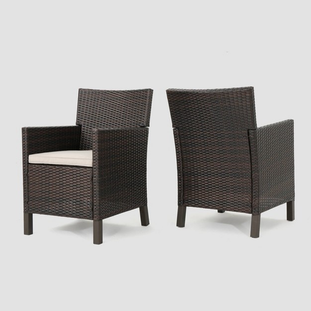 Cypress 2pk Wicker Dining Chairs Christopher Knight Home