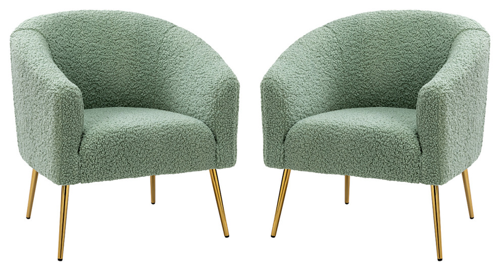 30 quotPolyester Barrel Chair With Metal Legs  Set of 2   Midcentury   Armchairs And Accent Chairs   by Karat Home  Houzz