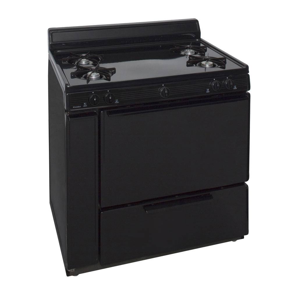 Premier 36 in. 3.91 cu. ft. Freestanding Gas Range in Black SLK100BP