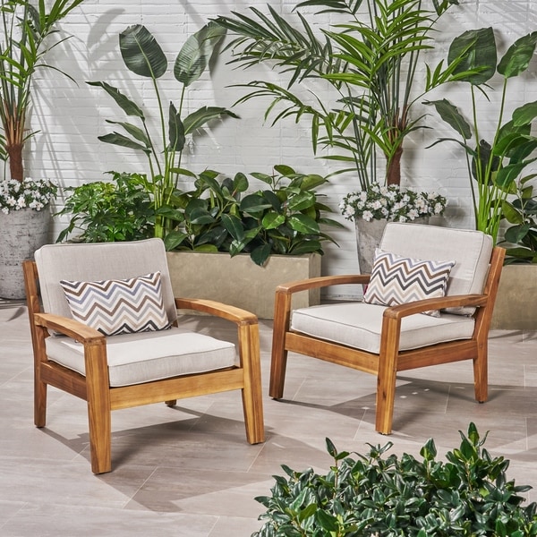 Grenada Outdoor Wood Club Chair (Set of 2) by Christopher Knight Home