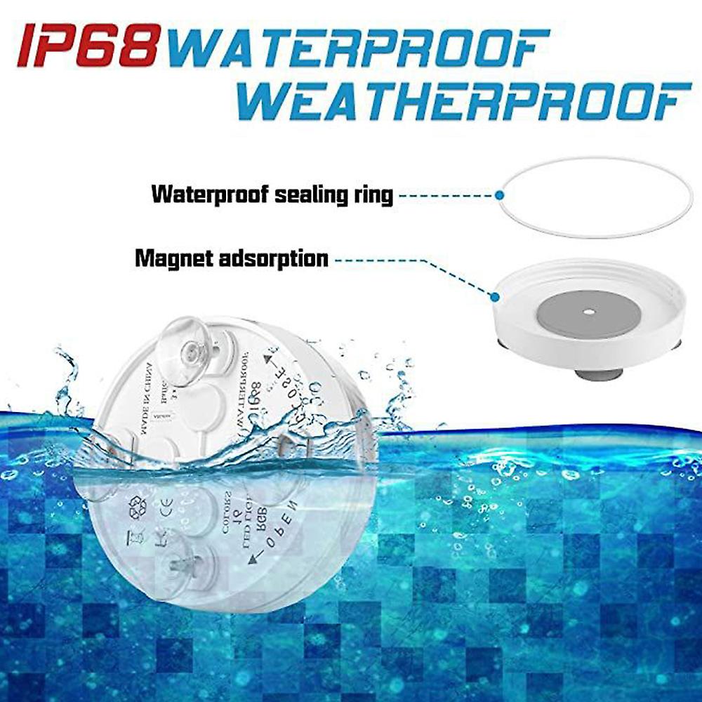 16 Led Submersible Lamps Magnetic Suction Cup Rgb Swimming Pool Lights Ip68 Waterproof Remote Control Underwater Light