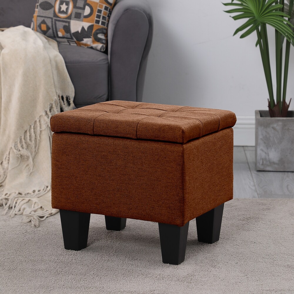 3 Pcs Large Storage Ottoman Bench Set  Combination Ottoman  Tufted Ottoman Linen Bench for Living Room  Hallway  Bedroom