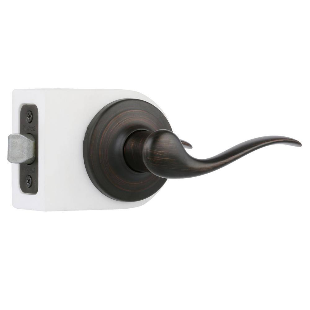 Kwikset SmartCode 909 Venetian Bronze Single Cylinder Electronic Deadbolt Featuring SmartKey Security and Tustin Passage Lever 909TNL720-11PSMT