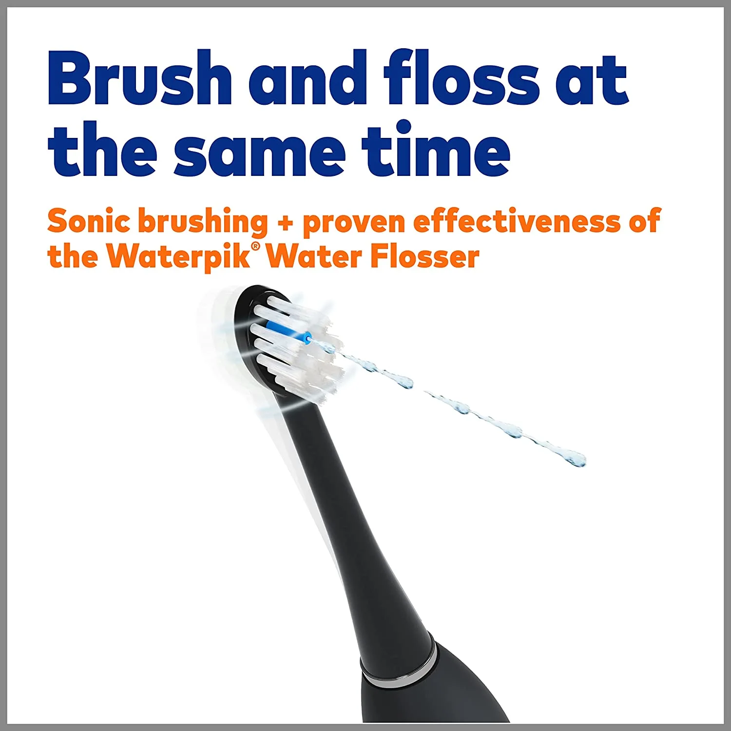 Waterpik Sonic-Fusion 2.0 Professional Flossing Toothbrush  Electric Toothbrush and Water Flosser Combo In One  Black