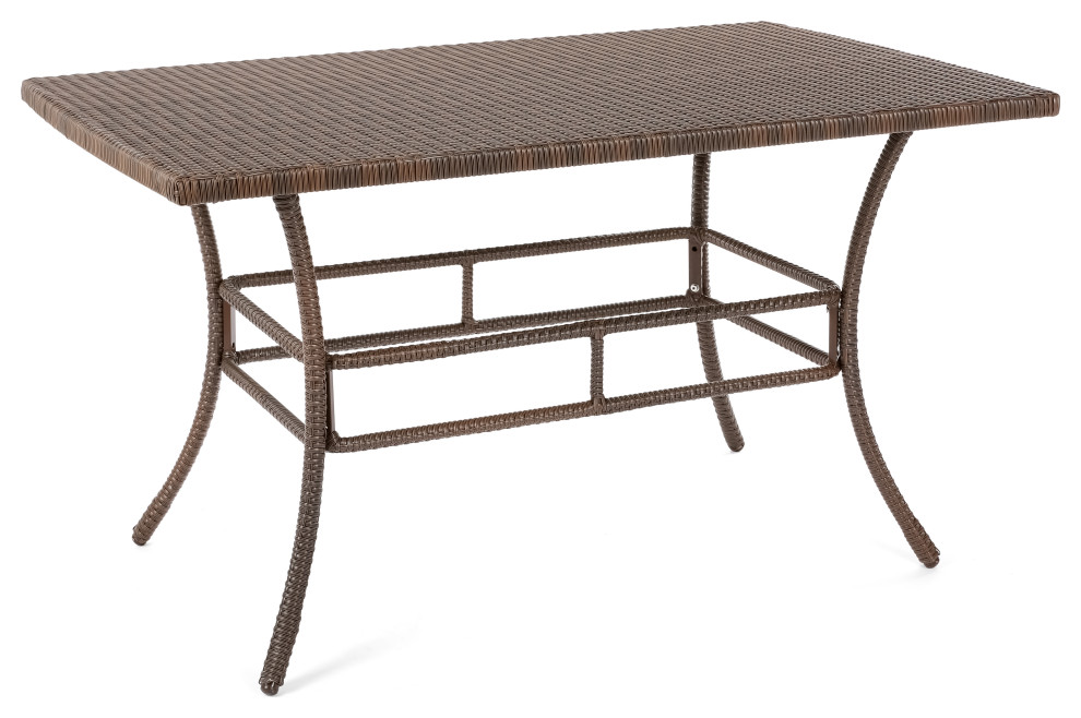 Leisure Collection Outdoor Garden Patio Furniture Dining Table   Tropical   Outdoor Dining Tables   by CTE Trading Inc.  Houzz