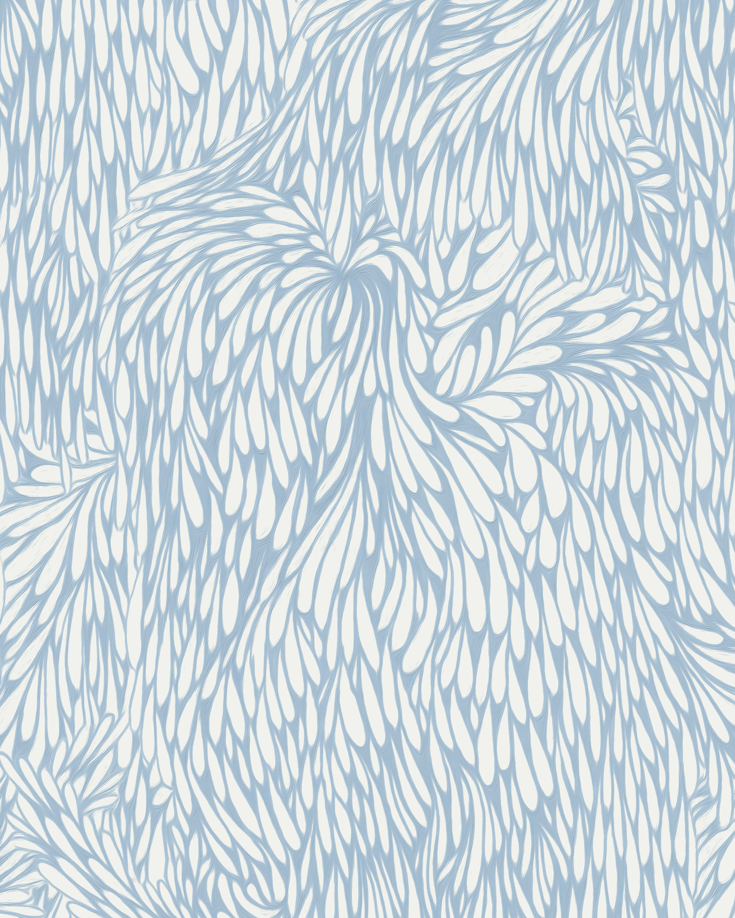 Sample Feather Wallpaper in Baby Blue