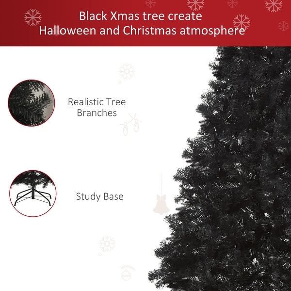 Black Halloween Style 7ft Artificial Christmas Tree