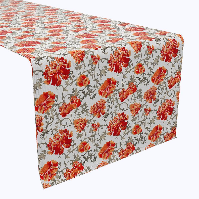 Table Runner， 100% Cotton， 16x72， Floral 205