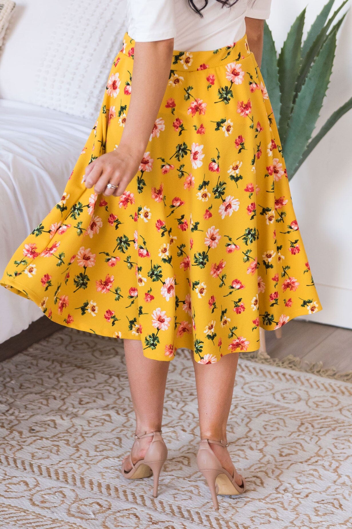 Bouquet of Flowers Modest Circle Skirt