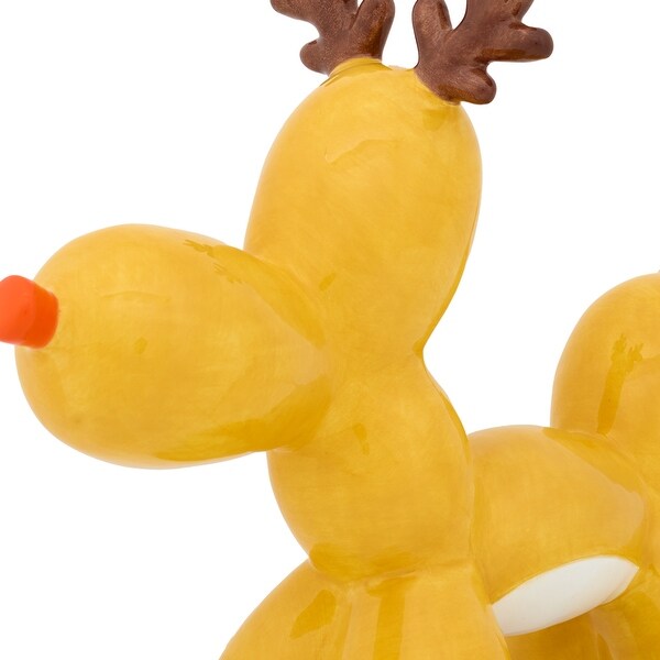 National Tree Company 8.5 in. Christmas Reindeer Balloon Dog Figurine Indoor Decoration，Brown