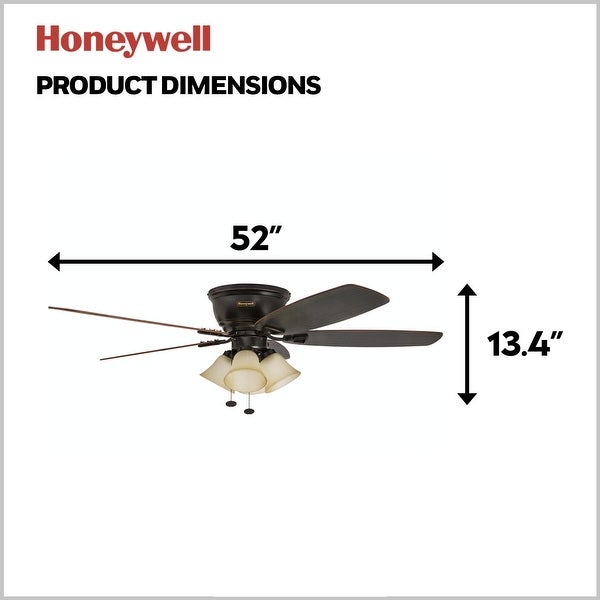 Honeywell Glen Alden 4-light Oil Rubbed Bronze Hugger Ceiling Fan Shopping - The Best Deals on Ceiling Fans | 22393910