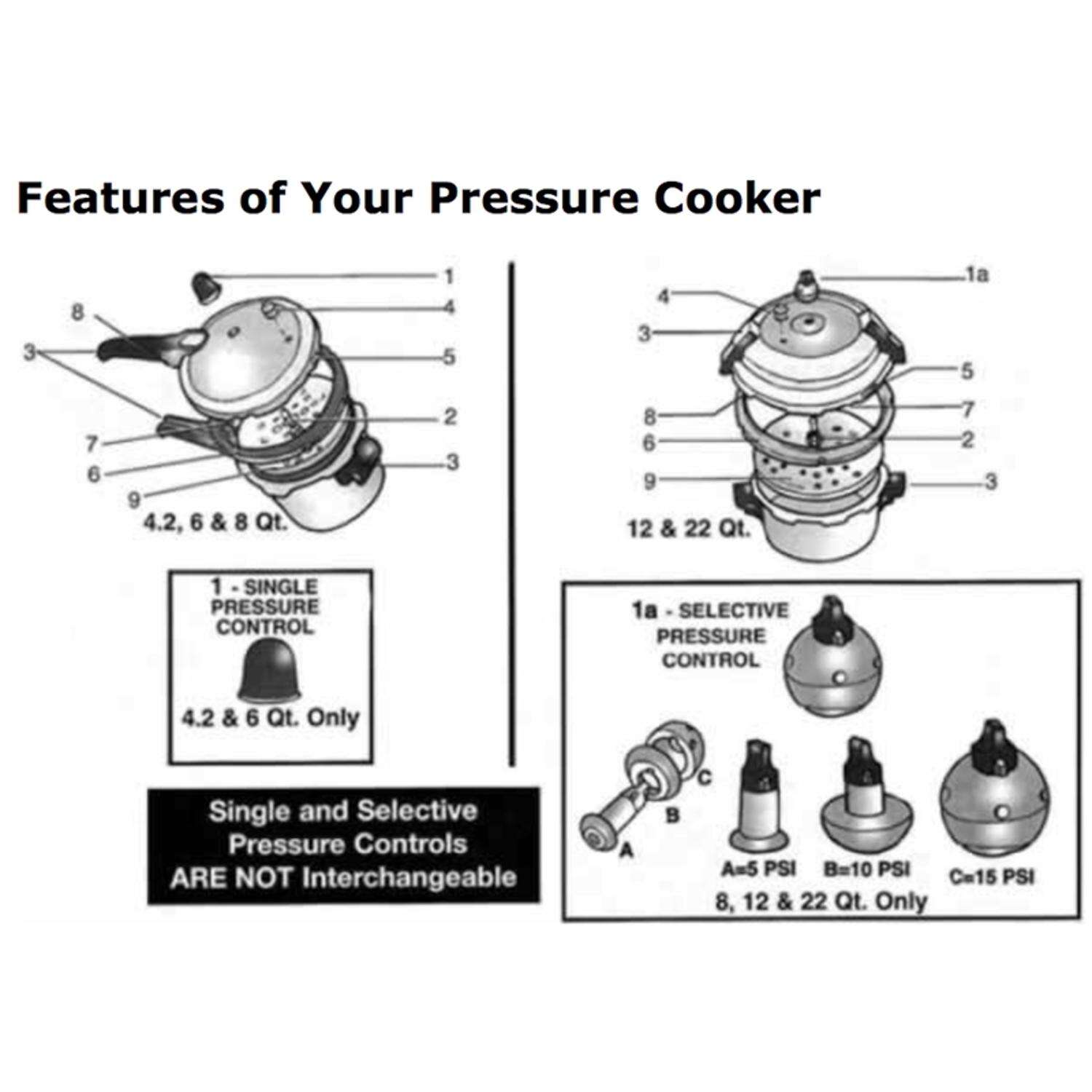 Mirro Polished Aluminum Pressure Cooker 8 qt Black/Silver