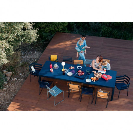 Table FERMOB Ribambelle XL， table de jardin extensible 14 personnes alu