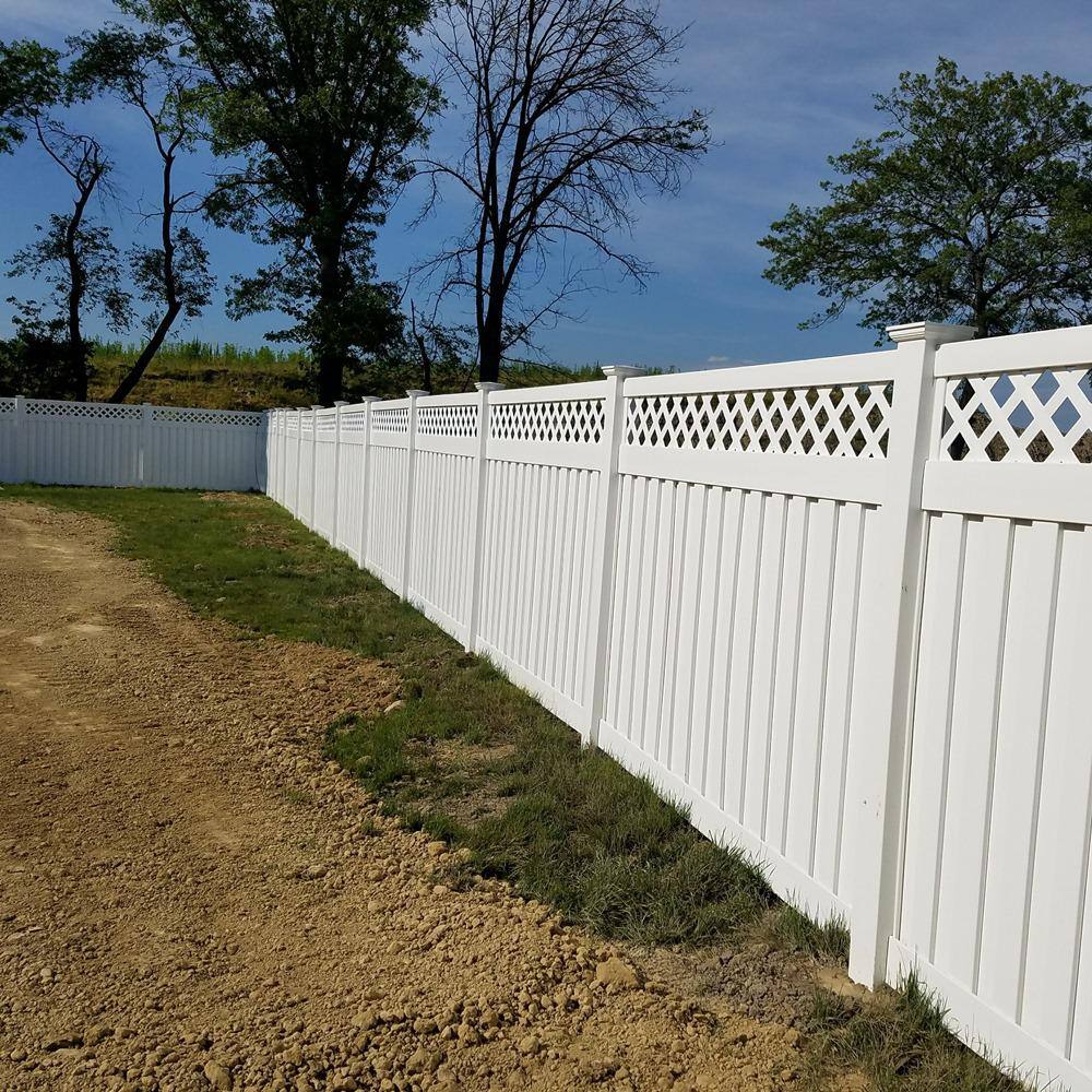 Weatherables Clearwater 6 ft. H x 8 ft. W White Vinyl Privacy Fence Panel Kit PWPR-PANELLAT-6X8