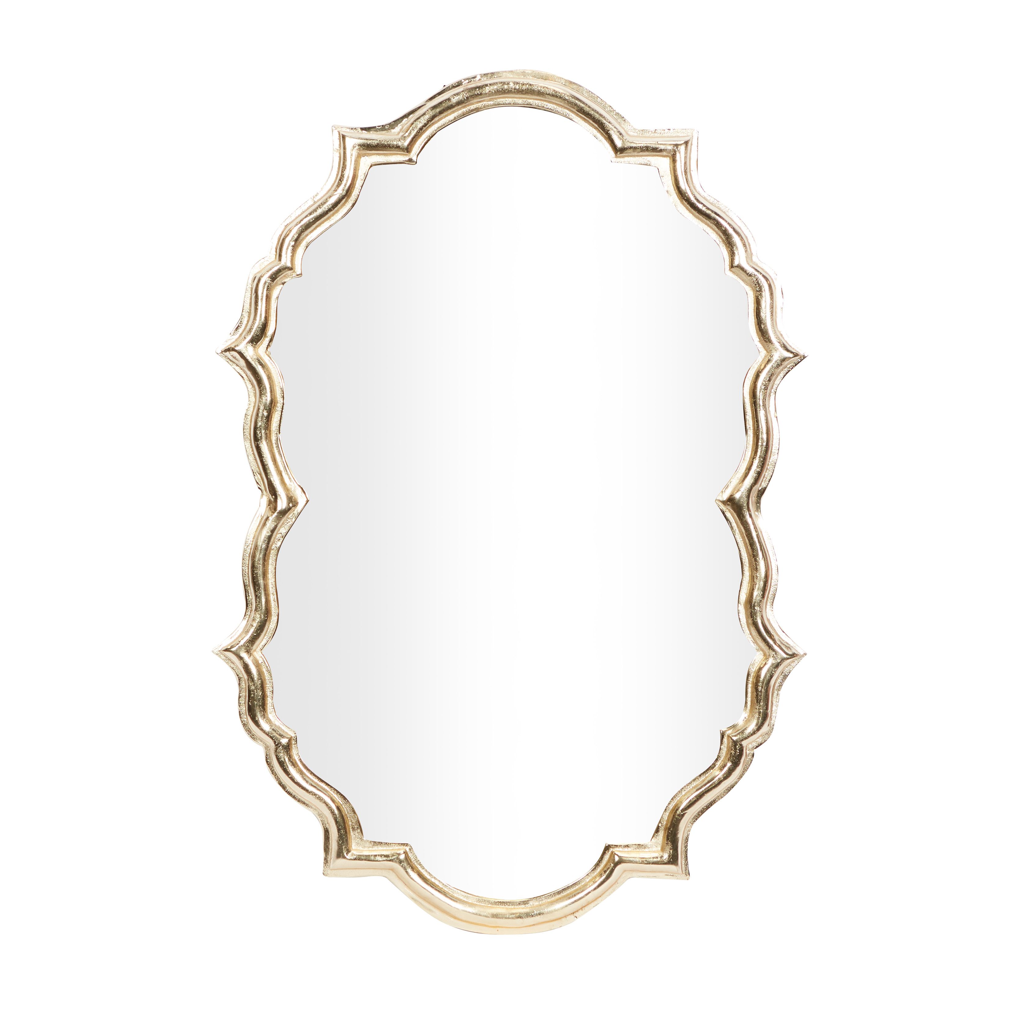 Gold Aluminum Contemporary Wall Mirror 36 x 25 x 2