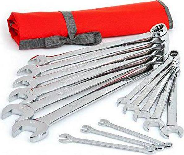 Crescent CCWS4 14-Piece SAE Combination Wrench Set with Roll Pouch