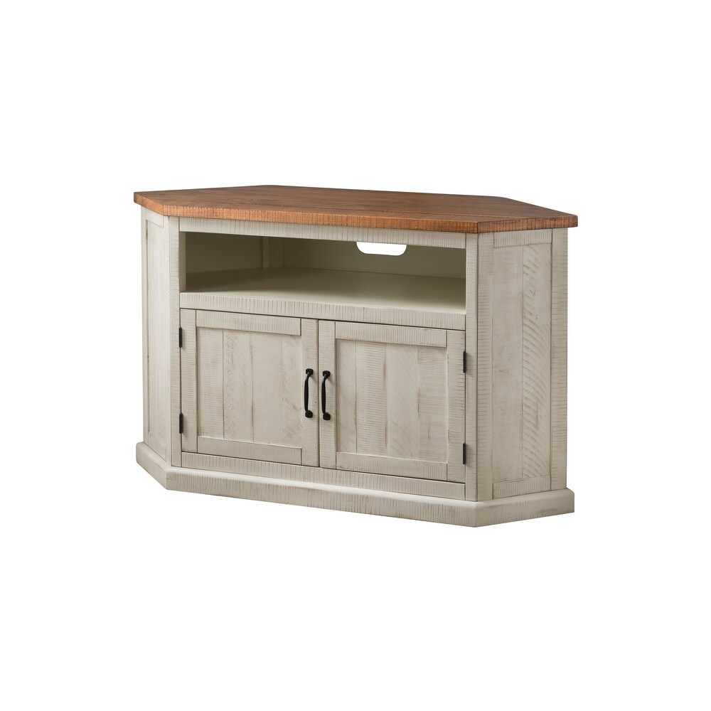 The Gray Barn Danebury Rustic 50 inch Solid Wood Corner TV Stand