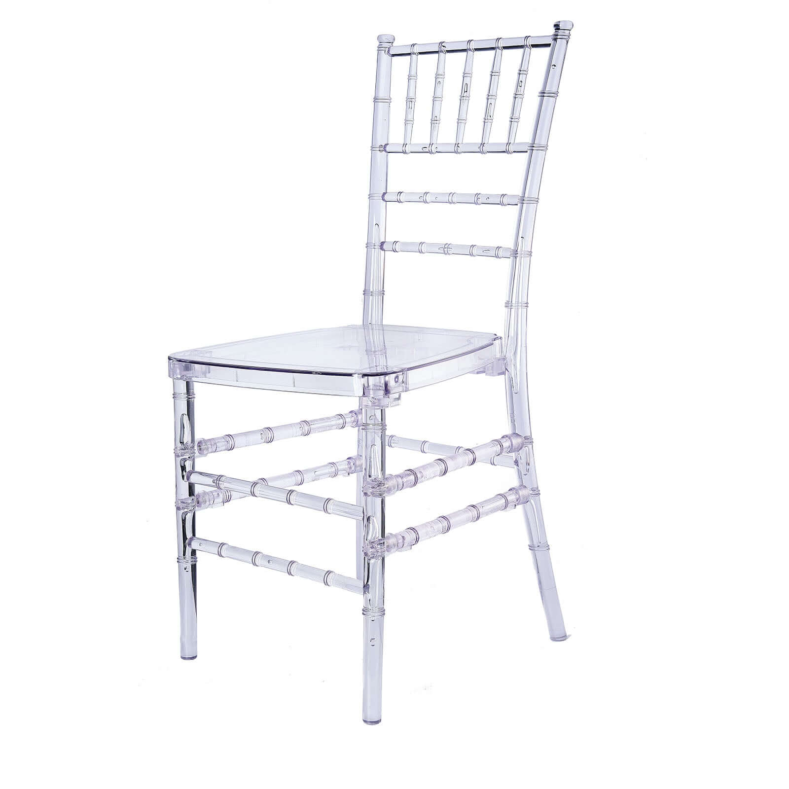 Clear Resin Transparent Chiavari Chair, Armless Stackable Event Chair