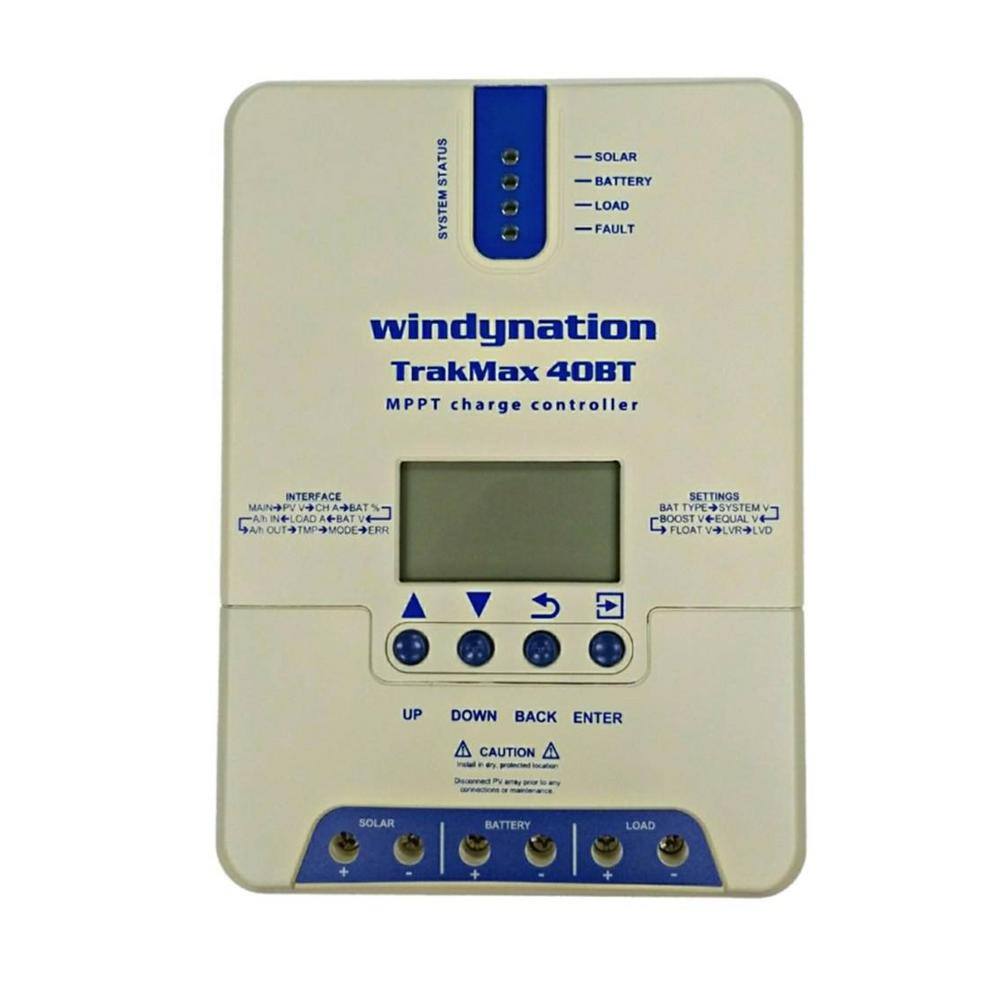 WindyNation CHC-MPPT-40BT TrakMax MPPT 12-Volt/24-Volt 40 Amp Solar Charge Controller