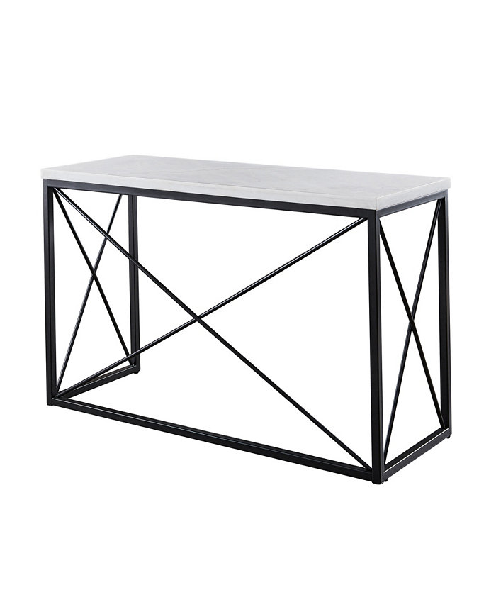 Steve Silver Skyler 48 Rectangular Marble and Metal Sofa Table