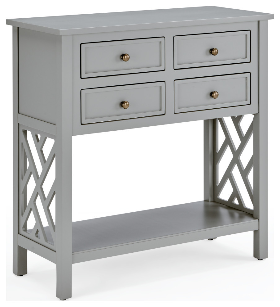 Coventry 32 quotW Wood Entryway/Console/Sofa Table  4 Drawers  Gray   Transitional   Console Tables   by Bolton Furniture  Inc.  Houzz