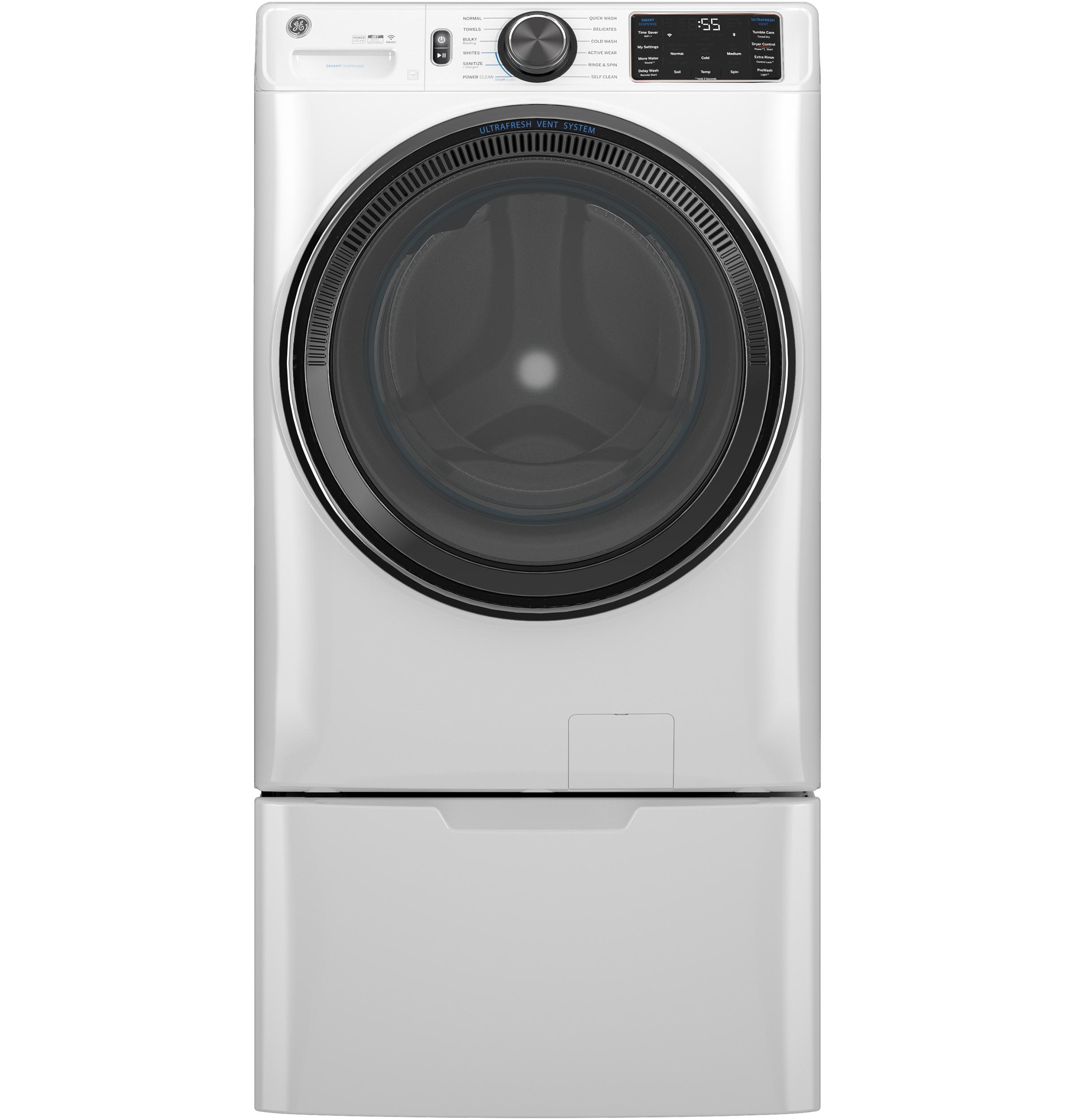 Ge Appliances GFW655SSVWW Ge® 5.0 Cu. Ft. Capacity Smart Front Load Energy Star® Steam Washer With Smartdispense™ Ultrafresh Vent System With Odorblock™ And Sanitize + Allergen