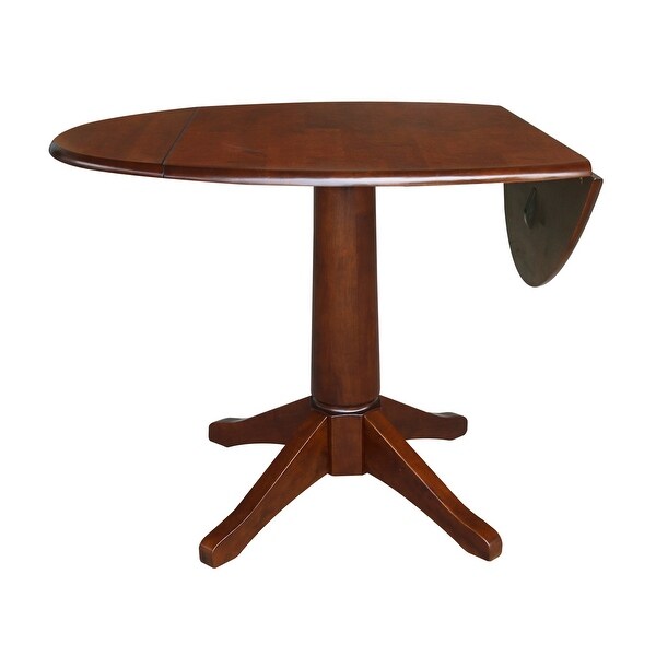 42 in. Round Top Dual Drop Leaf Pedestal Dining Table