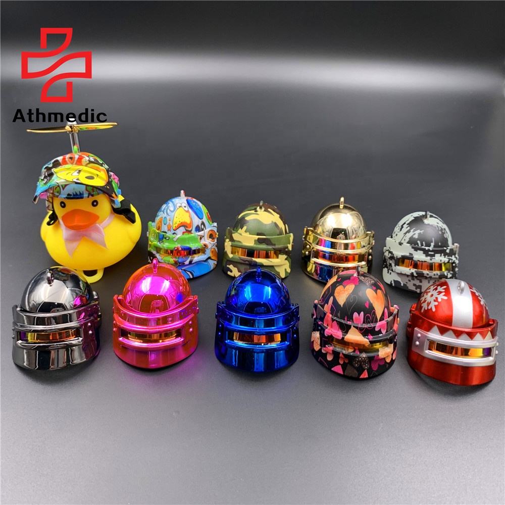 2023 Athmedic Motorcycle Bike Bell Broken Wind Duck Riding Light Cycling Accessories Small Yellow Duck Helmet Child Horn