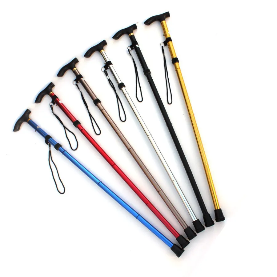 Aluminum oy Ultralight folding Walking Stick Collapsible Trekking Poles For Outdoor Camping Hiking Climbing