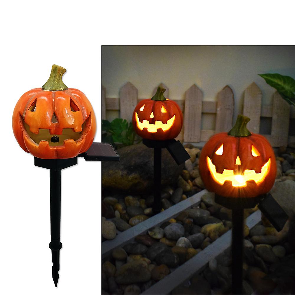 4 Pack Halloween Pumpkin Pathway Solar Lights， Orange Yard Stake String Lights Halloween Outdoor Decorations， Waterproof Led Pumpkin Halloween Dcor Wa