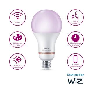 Philips 150-Watt Equivalent A23 LED Dimmable Smart WiFi Connected LED Light Bulb Color and Tunable White 2200K 6500K (4-Pack) 578716