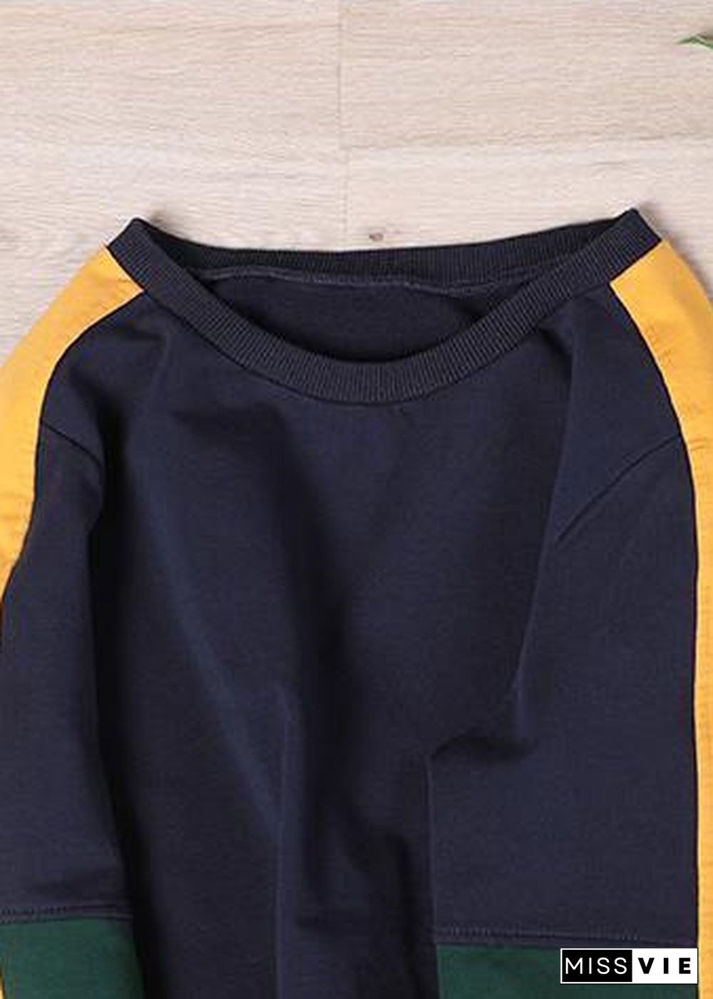 Modern Navy Patchwork Sweatshirt