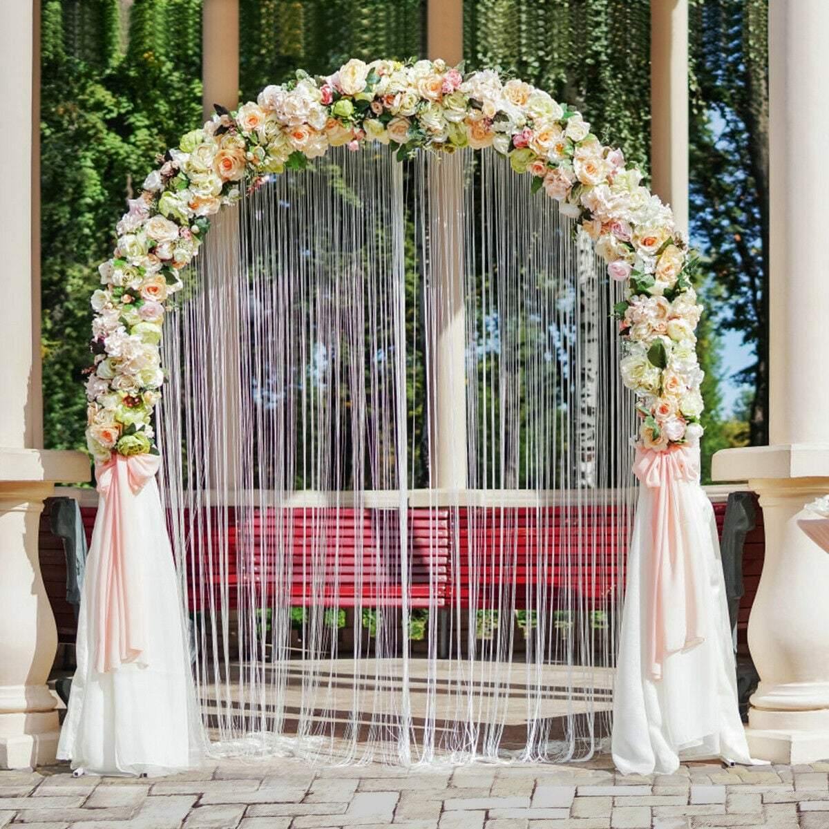 7.2Ft Outdoor Metal Garden Arch Pergola Arbor for Wedding Lawn Decoration