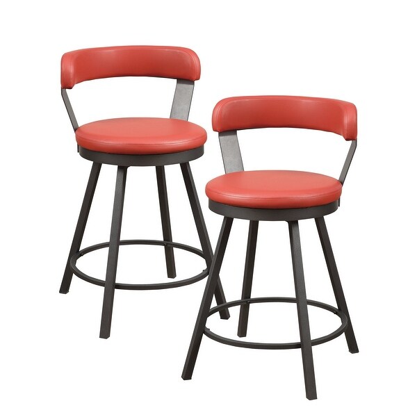 Belmar Swivel Counter Height Barstool (Set of 2)， Brown