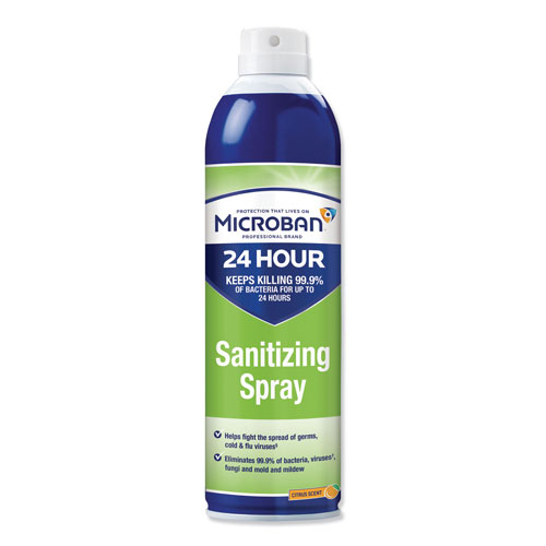 Procter and Gamble Microban 24 Hour Disinfectant Aerosol Sanitizing Spray | 15 oz. Spray Bottle | PGC30130EA